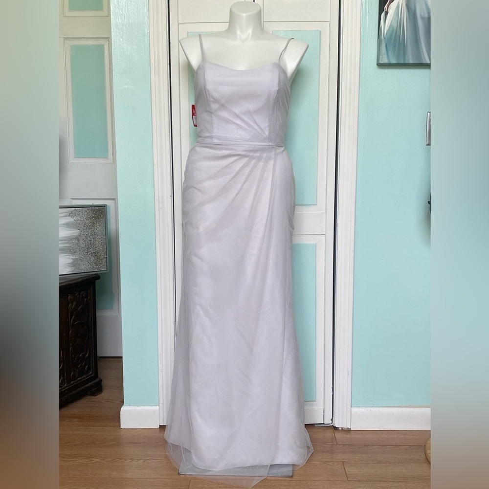 Light Gray Mother of bride groom bridesmaid wedding elopement dress gown Size 12